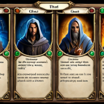 **

A Hit2 wizard character, early game, selecting their class. Focus on the importance of the right choice. Perhaps show different class icons or visual representations with the wizard contemplating.  Environment: A mystical selection screen.  Style: Fantasy RPG.

**